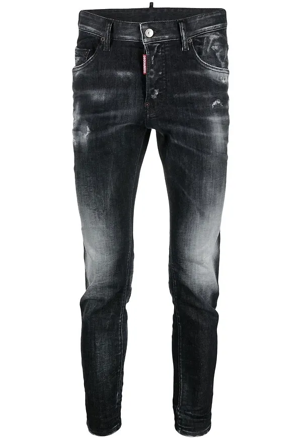 Dsquared2 jeans med blekta knän - Svart