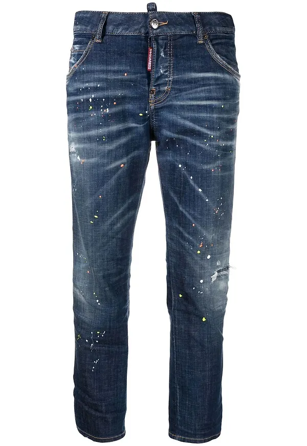 Dsquared2 jeans med färgstänk - Blå