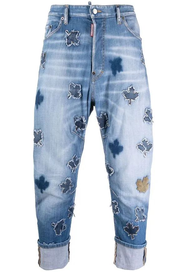 Dsquared2 jeans med lappdesign - Blå