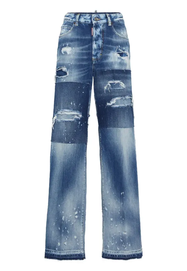 DSQUARED2 jeans med lappdesign - Blå