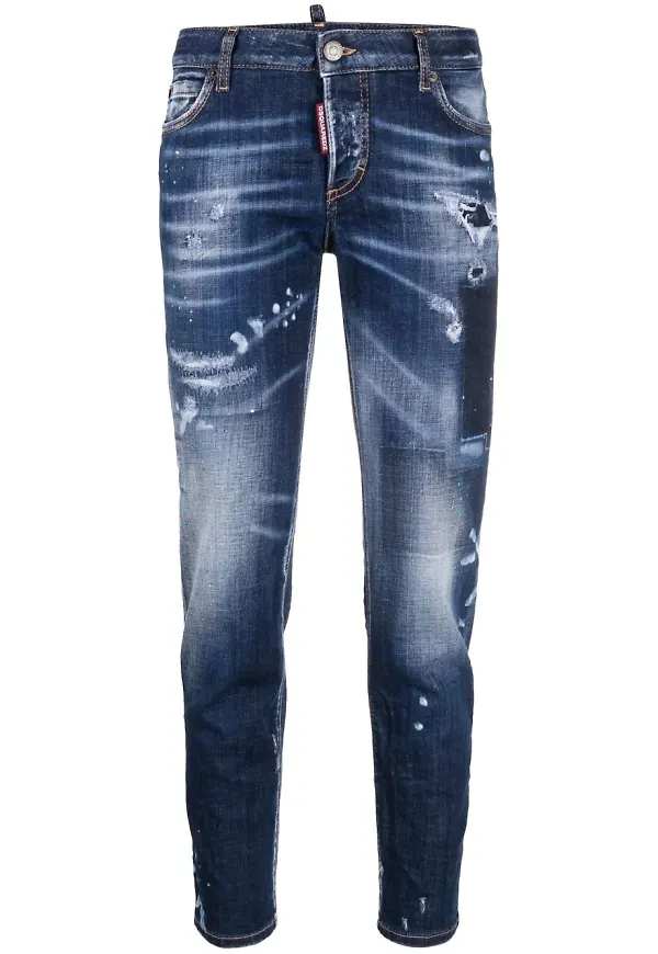 Dsquared2 jeans med sliten detalj - Blå