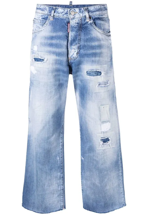 Dsquared2 jeans med sliten detalj - Blå