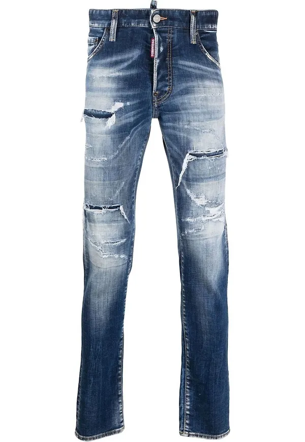 Dsquared2 jeans med sliten effekt - Blå