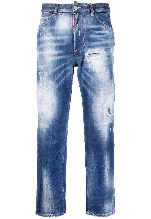 Dsquared2 jeans med sliten effekt - Blå