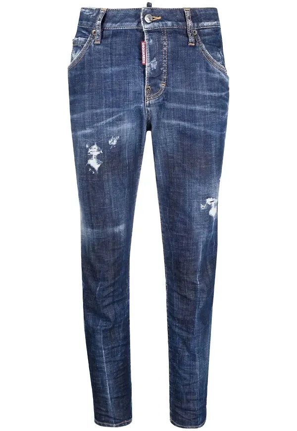 Dsquared2 jeans med sliten effekt - Blå
