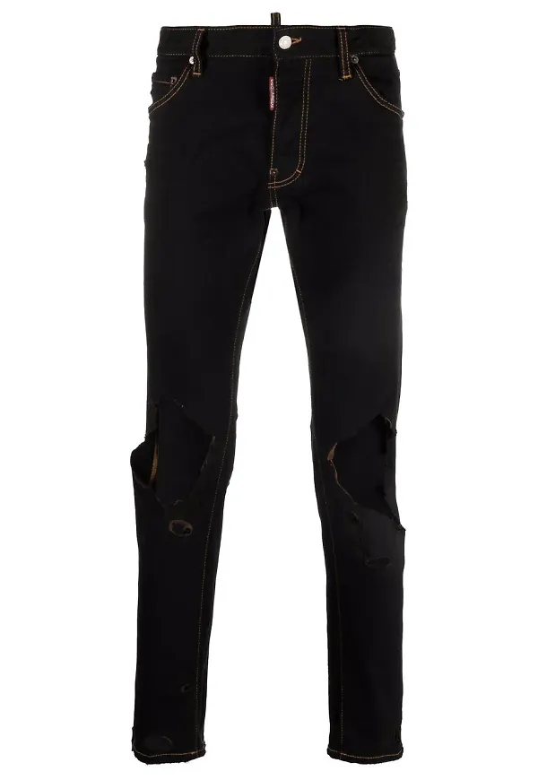 Dsquared2 jeans med sliten effekt - Svart