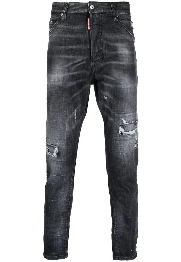 Dsquared2 jeans med sliten effekt - Svart