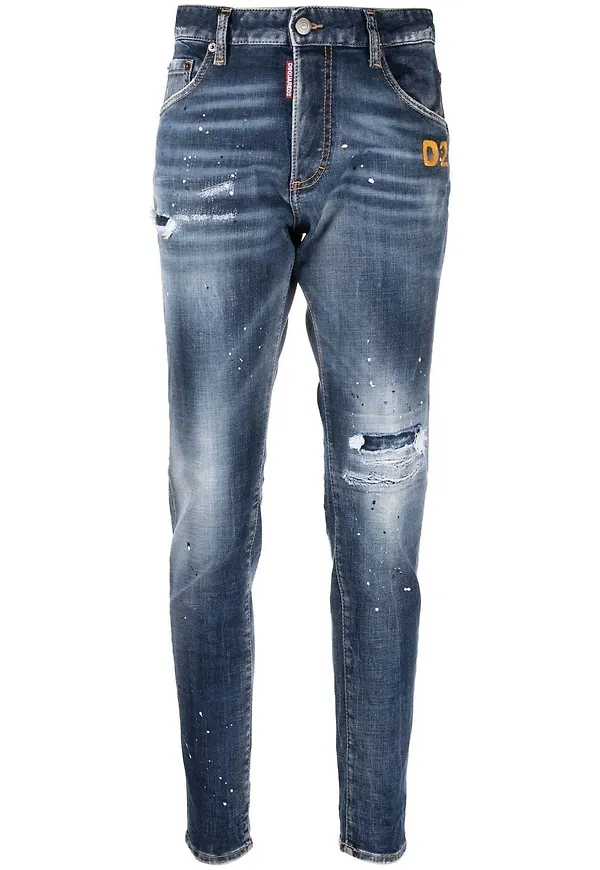 Dsquared2 jeans med sliten finish - Blå
