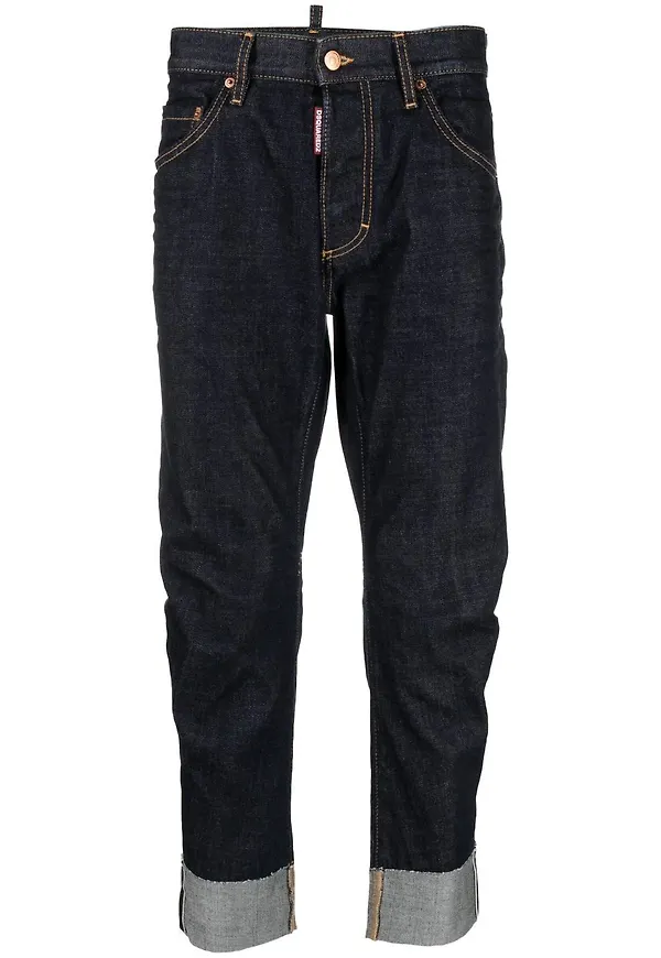 Dsquared2 jeans med uppvikt fåll - Blå
