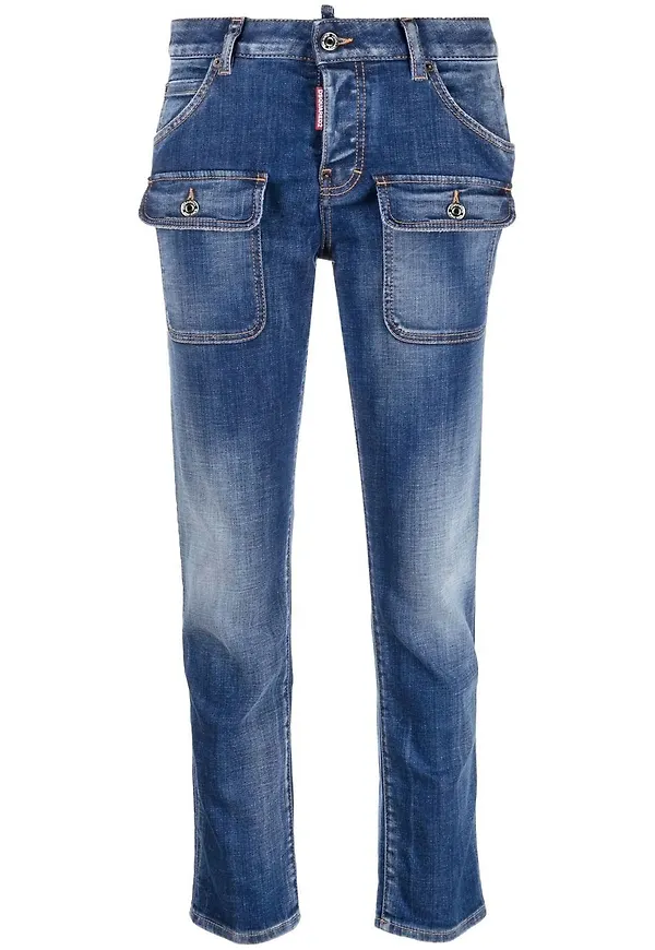 Dsquared2 jeans med utanpåliggande ficka - Blå