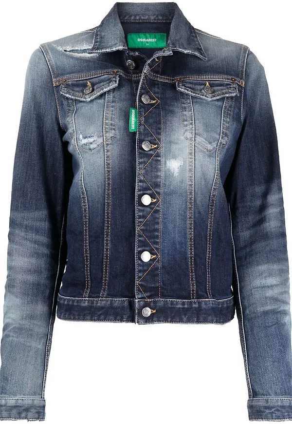 Dsquared2 jeansjacka med blekt effekt - Blå