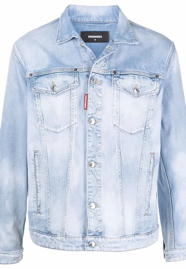 Dsquared2 jeansjacka med blekt effekt - Blå