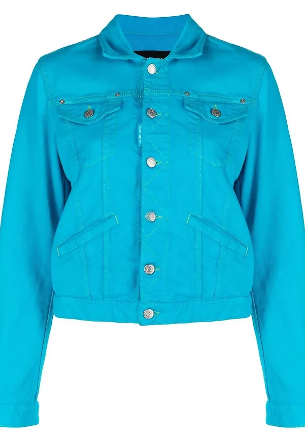 Dsquared2 jeansjacka med knäppning - Blå
