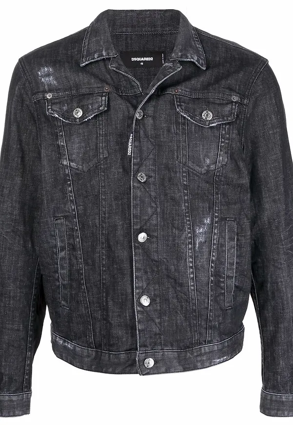 Dsquared2 jeansjacka med knäppning - Svart