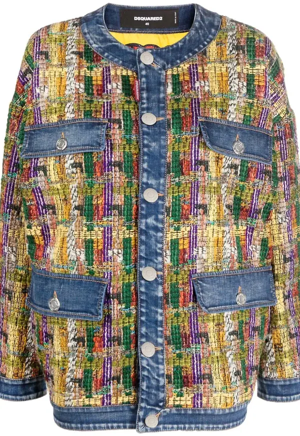 Dsquared2 jeansjacka med lappdesign - Blå