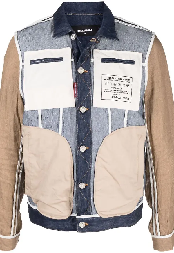 Dsquared2 jeansjacka med lappdesign - Blå