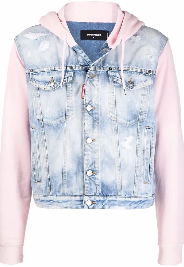 Dsquared2 jeansjacka med panel - Blå