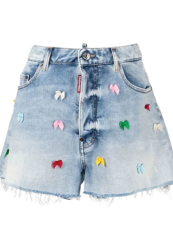 Dsquared2 jeanskjol med rosett - Blå