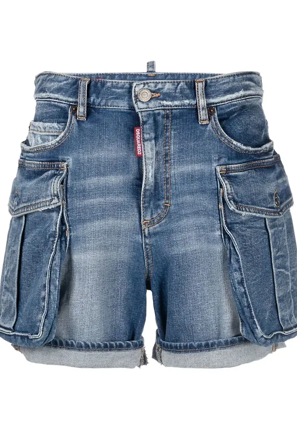 Dsquared2 jeansshorts - Blå