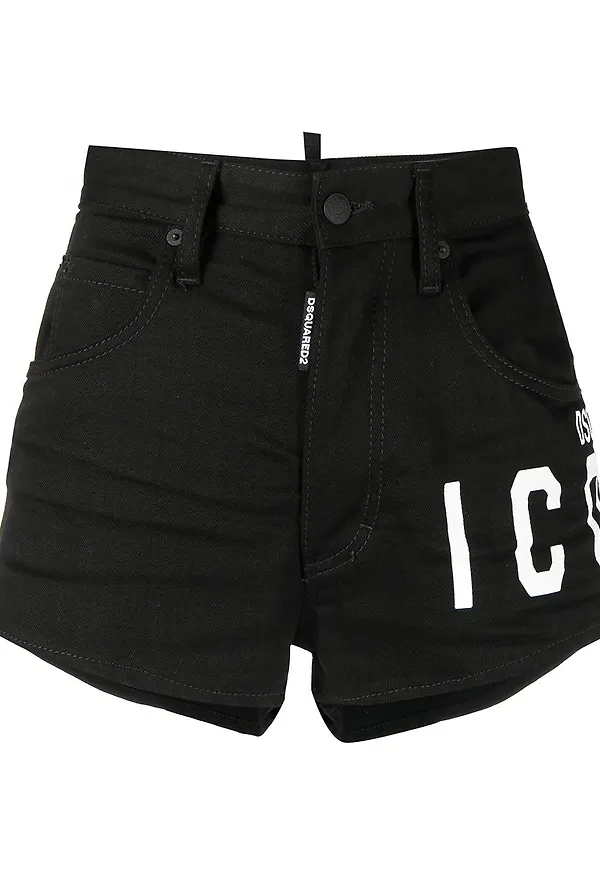 Dsquared2 jeansshorts med logotyp - Svart