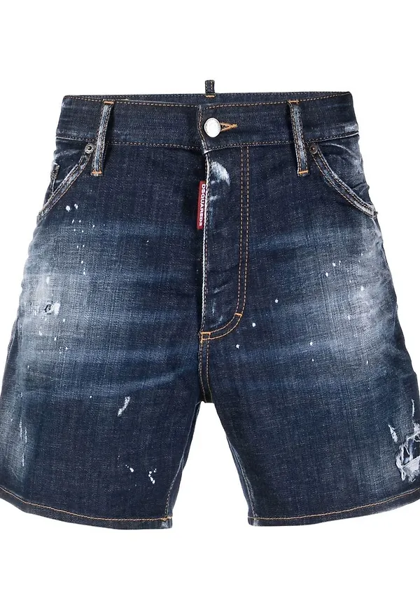 Dsquared2 jeansshorts med slitning - Blå