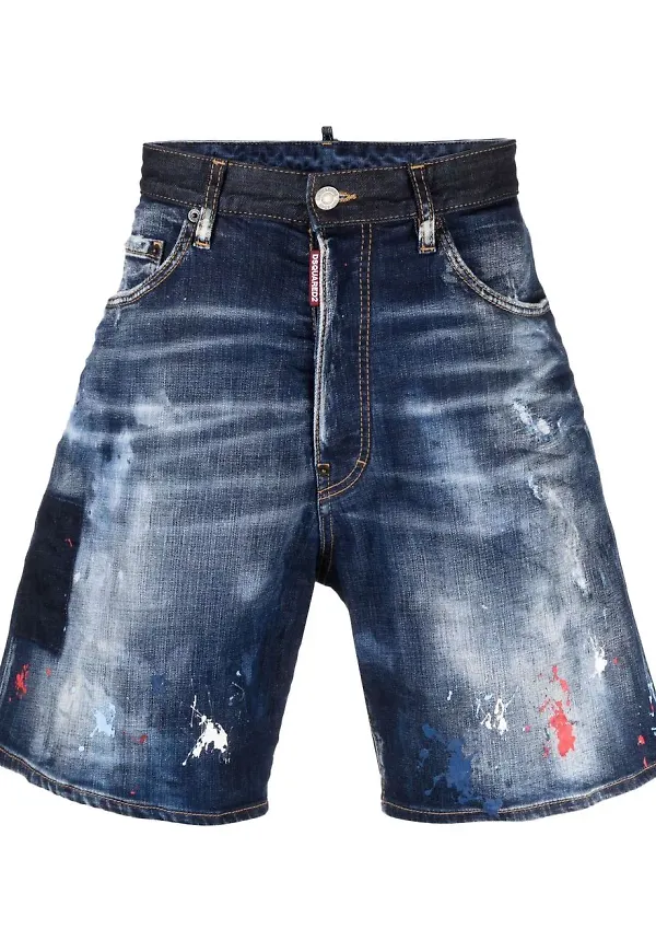 Dsquared2 jeansshorts med slitning - Blå