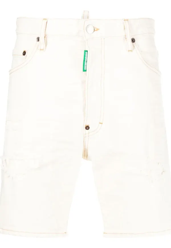 Dsquared2 jeansshorts med slitning - Neutral