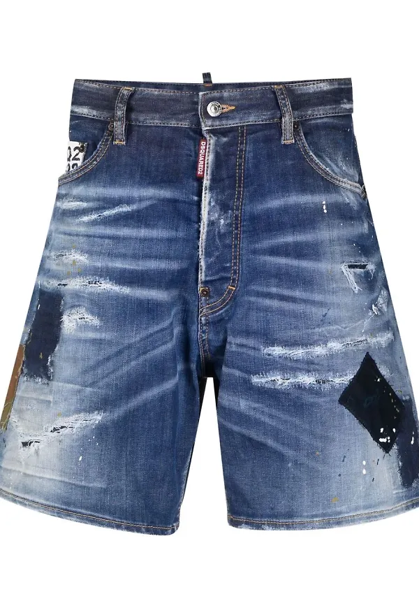 Dsquared2 jeansshorts märke - Blå