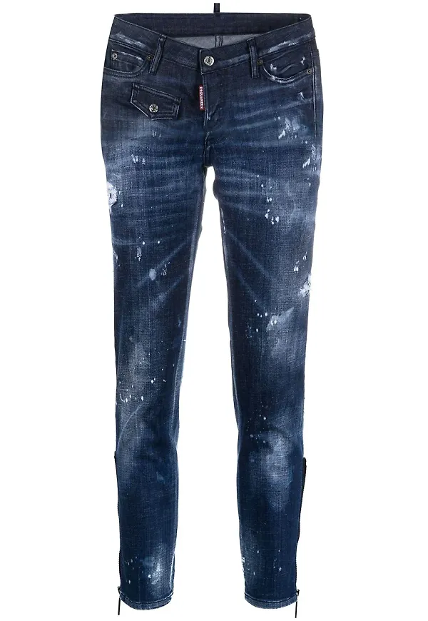 Dsquared2 Jennifer croppade skinny-jeans - Blå