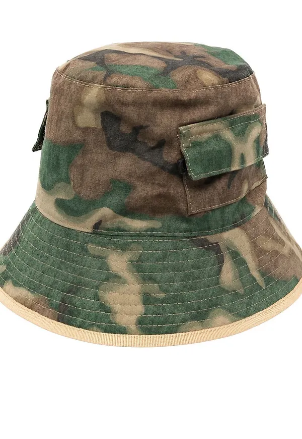 Dsquared2 kamouflagemönstrad fiskehatt - Grön