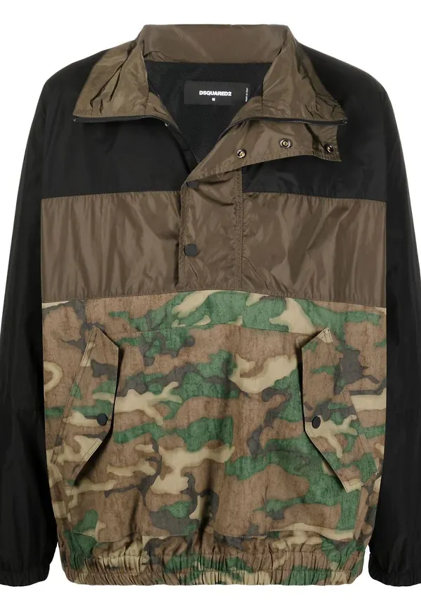 Dsquared2 kamouflagemönstrad långärmad jacka - Grön