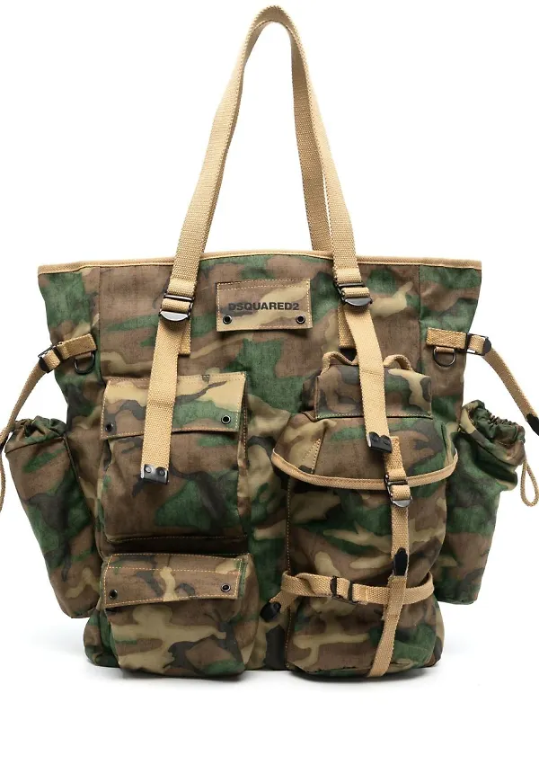 Dsquared2 kamouflagemönstrad totebag - Grön