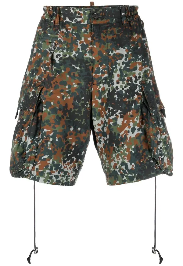 Dsquared2 kamouflagemönstrade cargoshorts - Grön