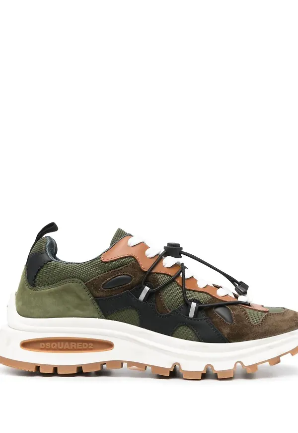Dsquared2 kamouflagemönstrade låga sneakers - Grön