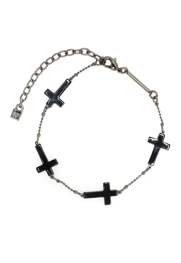 Dsquared2 kedjearmband med kors - Grå