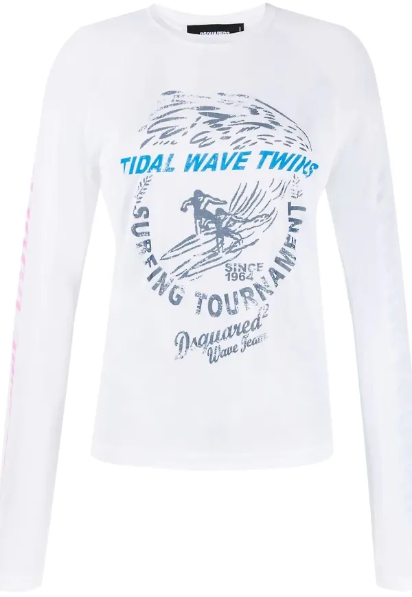 Dsquared2 keps i illustrationsstil - Vit