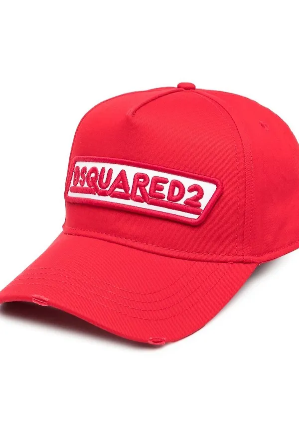 Dsquared2 keps med broderad design - Röd