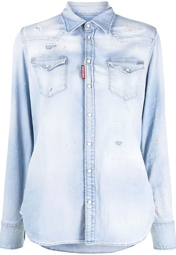 Dsquared2 klassisk jeansskjorta - Blå