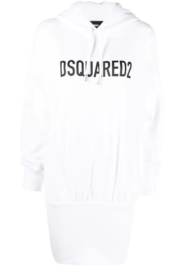 Dsquared2 klänning med huva - Vit