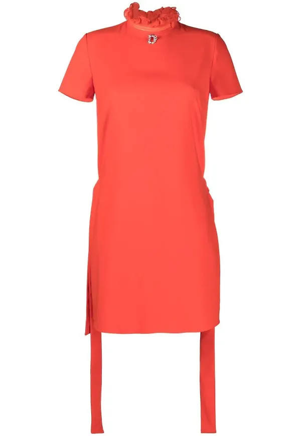 Dsquared2 klänning med volangkrage - Orange