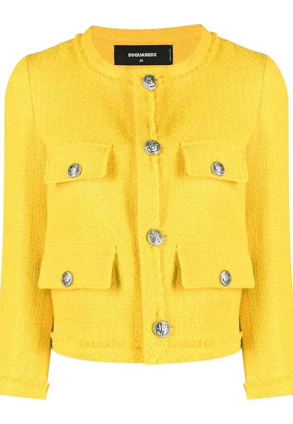 Dsquared2 knapprydd tweedjacka - Gul