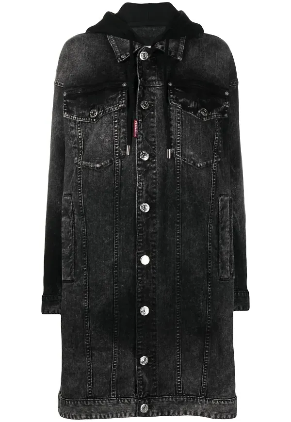 Dsquared2 knälång jeanskappa - Svart