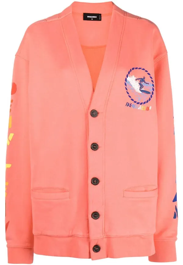 Dsquared2 kofta med grafiskt tryck - Orange