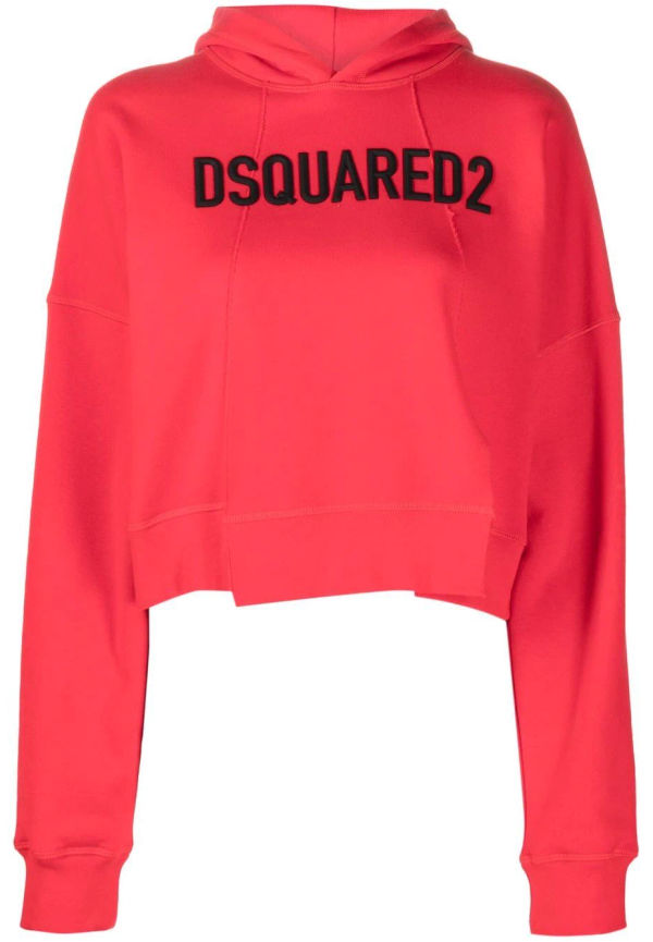 Dsquared2 kort hoodie med logotyp - Röd