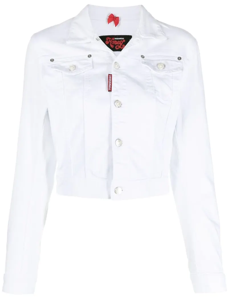 Dsquared2 kort jacka med logotypmärke - Vit