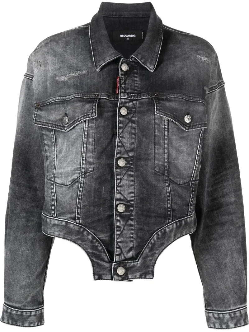 Dsquared2 kort jeansjacka - Svart