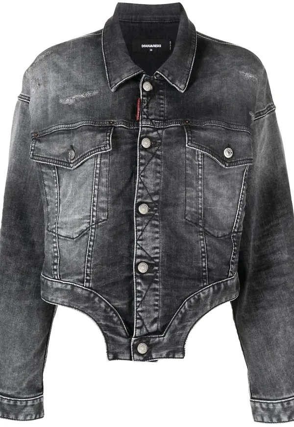 Dsquared2 kort jeansjacka - Svart