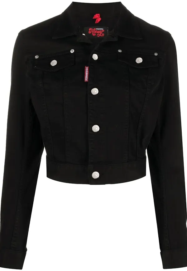 Dsquared2 kort jeansjacka - Svart