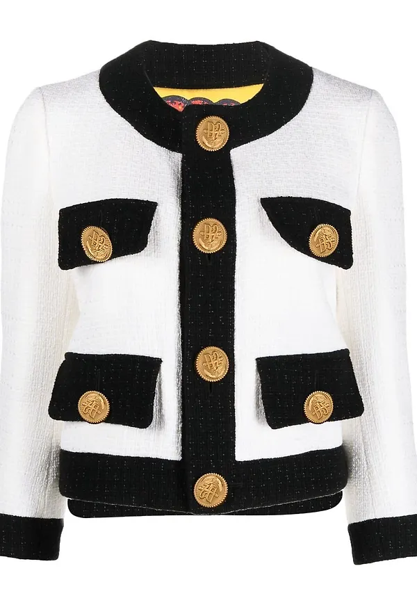 Dsquared2 kort tweedjacka - Vit