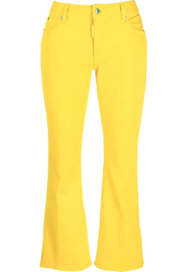Dsquared2 korta bootcut-byxor - Gul